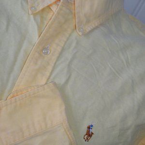 Ralph Lauren Button Front Shirt 16.5" 34/35 Yellow